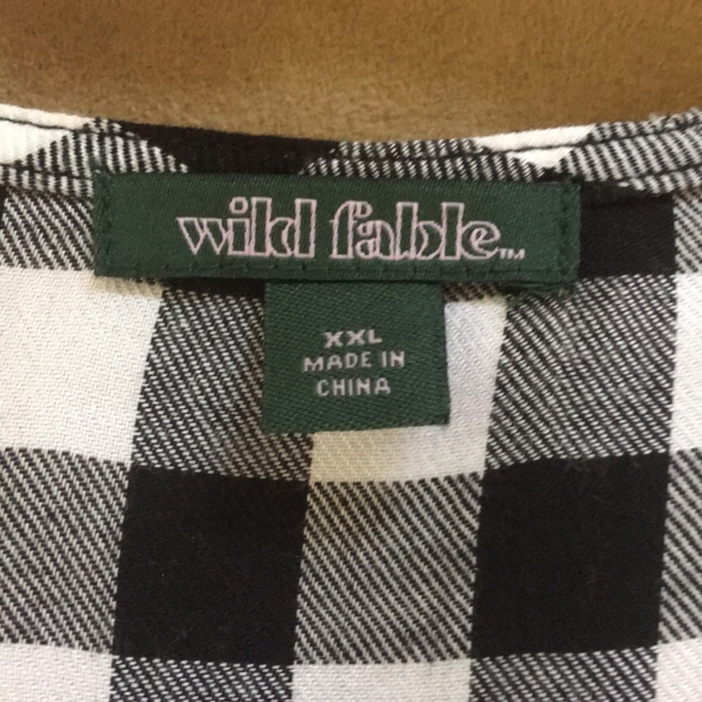 Wild Fable Gingham Check Bell Sleeve Crop Top XXL - Picture 4 of 5